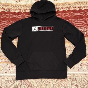 Jordan Black Hoodie with Red Logo